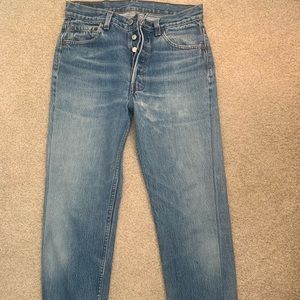 Levi’s- 501 - VINTAGE from the 80’s. Size 27 modern size- tag says 30/34